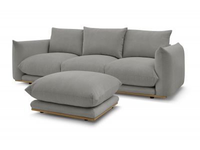Canapé droit fixe 3 places ERNEST avec pouf
