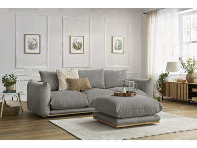 Canapé droit fixe 3 places ERNEST avec pouf