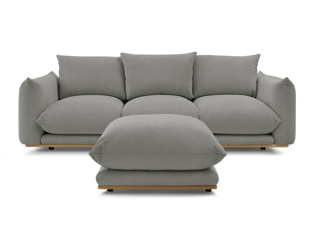 Canapé d'angle fixe EVEREST tissu chiné - Orange - Angle droit - 10 coussins
