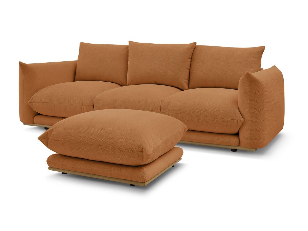 Canapé droit fixe 3 places ERNEST avec pouf
