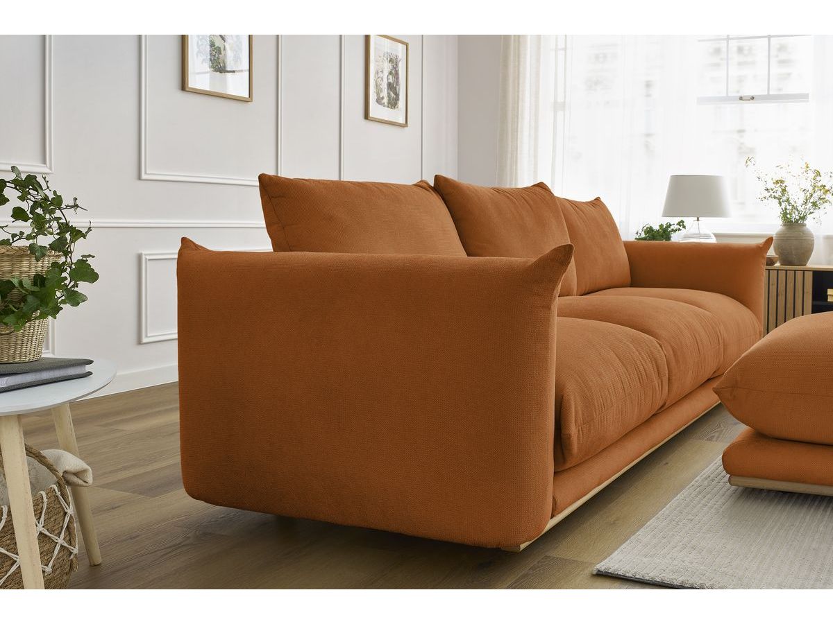 Canapé droit fixe 3 places ERNEST avec pouf