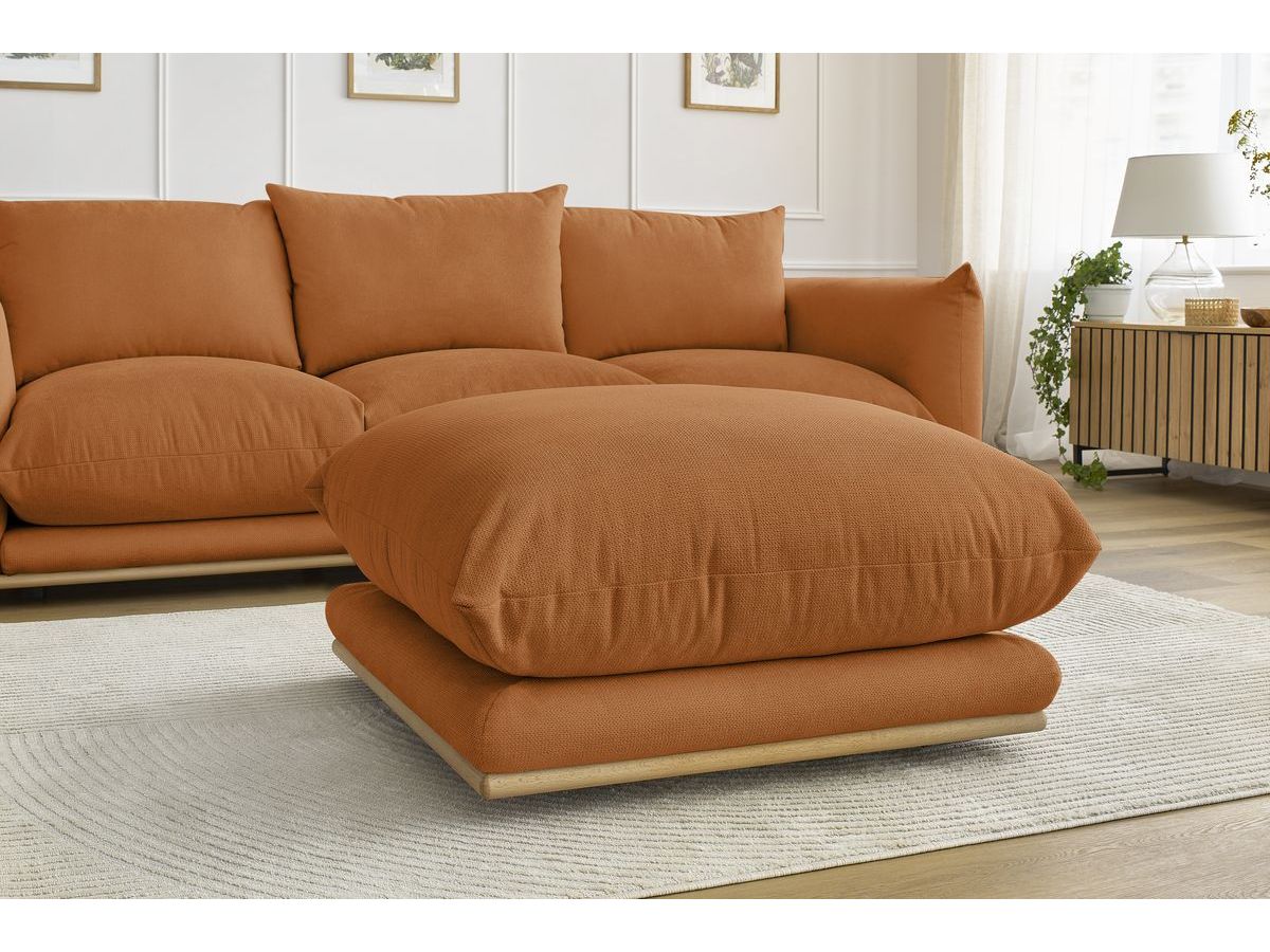 Canapé droit fixe 3 places ERNEST avec pouf