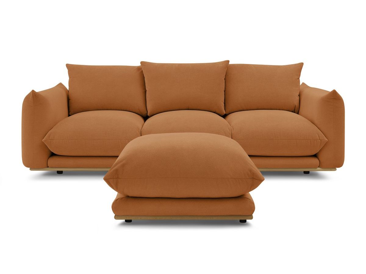 Canapé droit fixe 3 places ERNEST avec pouf