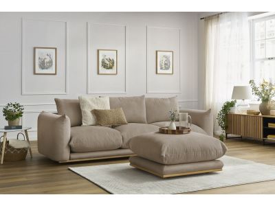 Canapé droit fixe 3 places ERNEST avec pouf