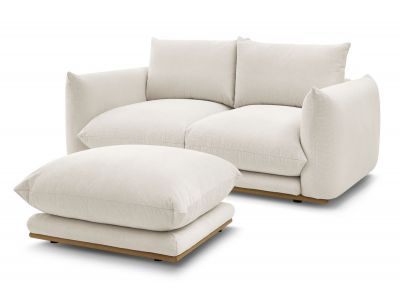 Canapé droit fixe 2 places ERNEST avec pouf