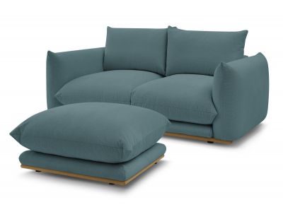 Canapé droit fixe 2 places ERNEST avec pouf