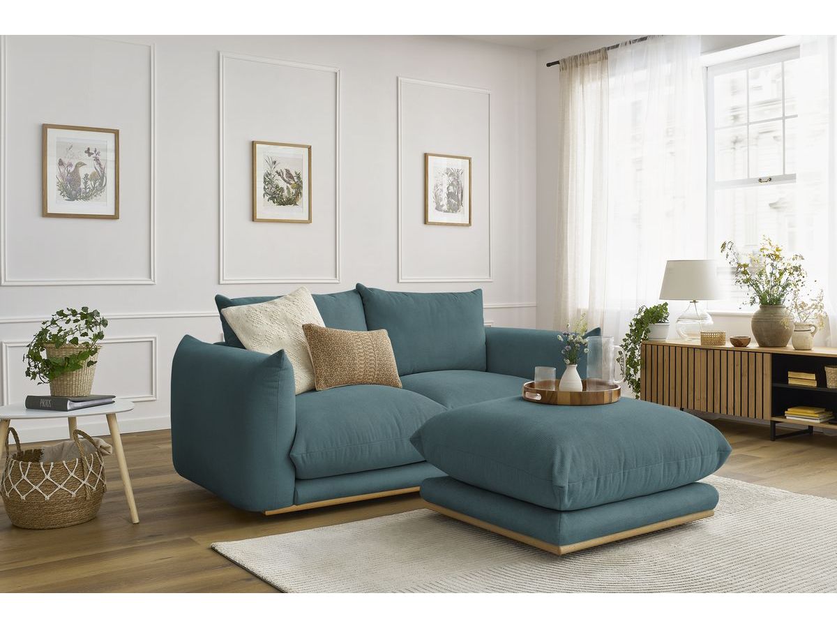 Canapé droit fixe 2 places ERNEST avec pouf
