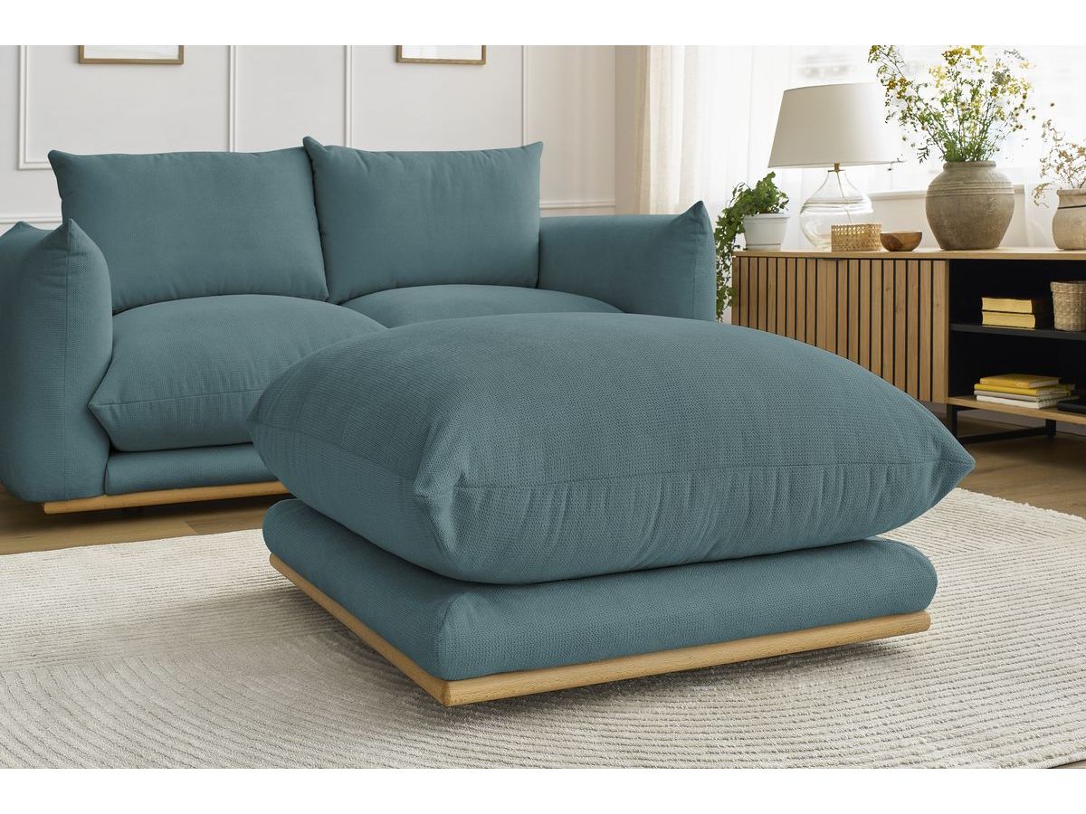 Canapé droit fixe 2 places ERNEST avec pouf