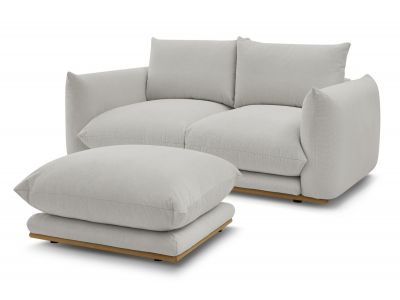 Canapé droit fixe 2 places ERNEST avec pouf