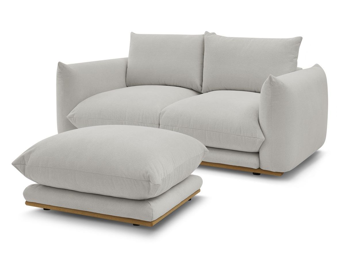 Canapé droit fixe 2 places ERNEST avec pouf