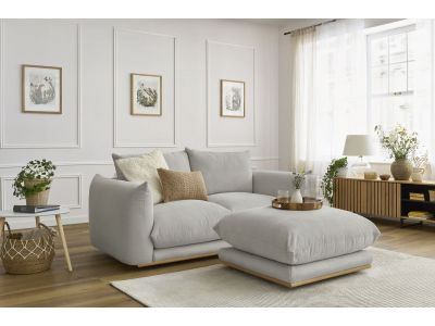 Canapé droit fixe 2 places ERNEST avec pouf