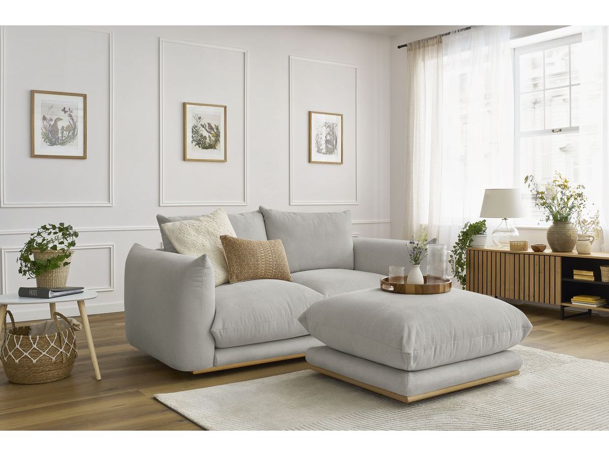Canapé droit fixe 2 places ERNEST avec pouf