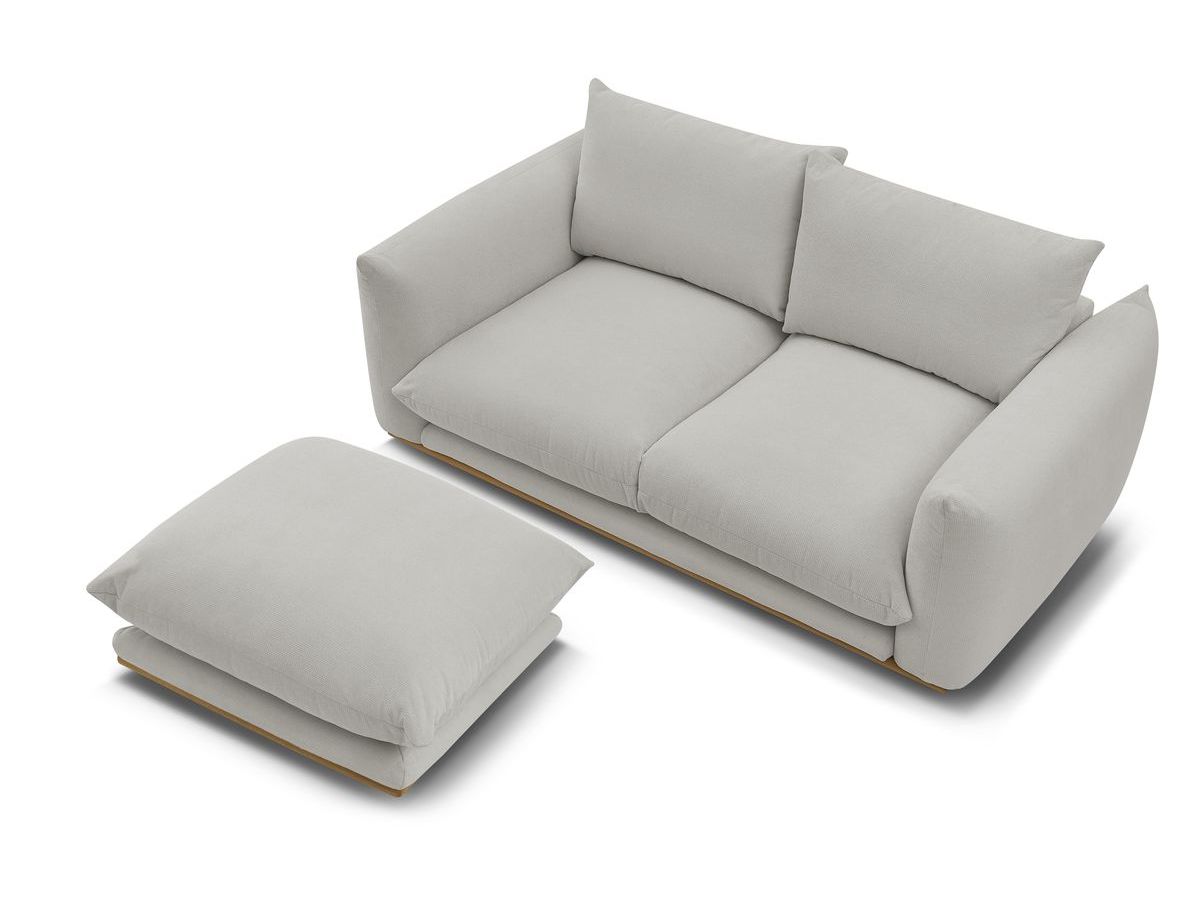 Canapé droit fixe 2 places ERNEST avec pouf
