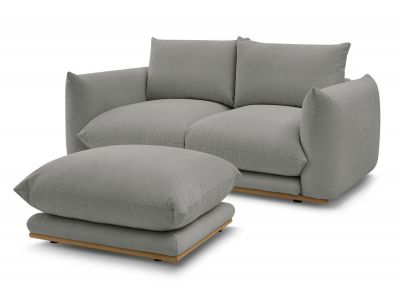 Canapé droit fixe 2 places ERNEST avec pouf