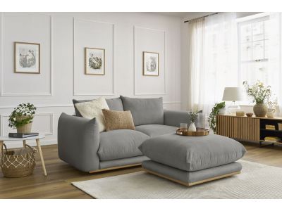 Canapé droit fixe 2 places ERNEST avec pouf