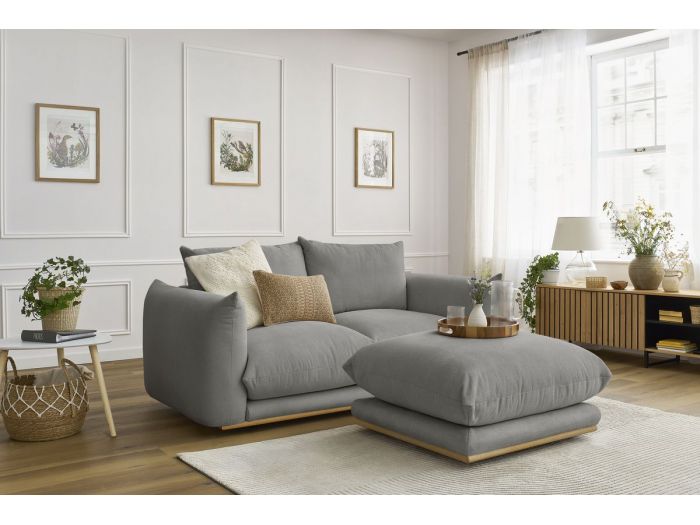 Canapé droit fixe 2 places ERNEST avec pouf