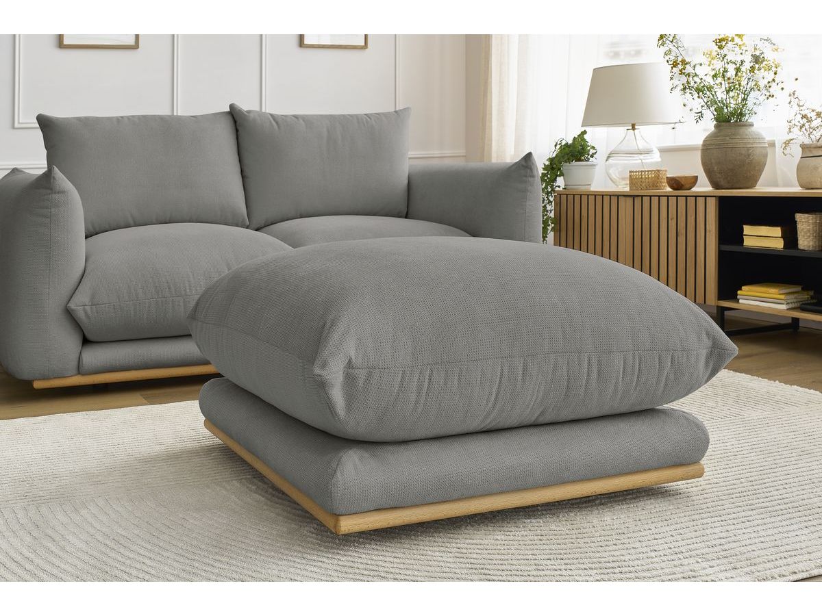 Canapé droit fixe 2 places ERNEST avec pouf