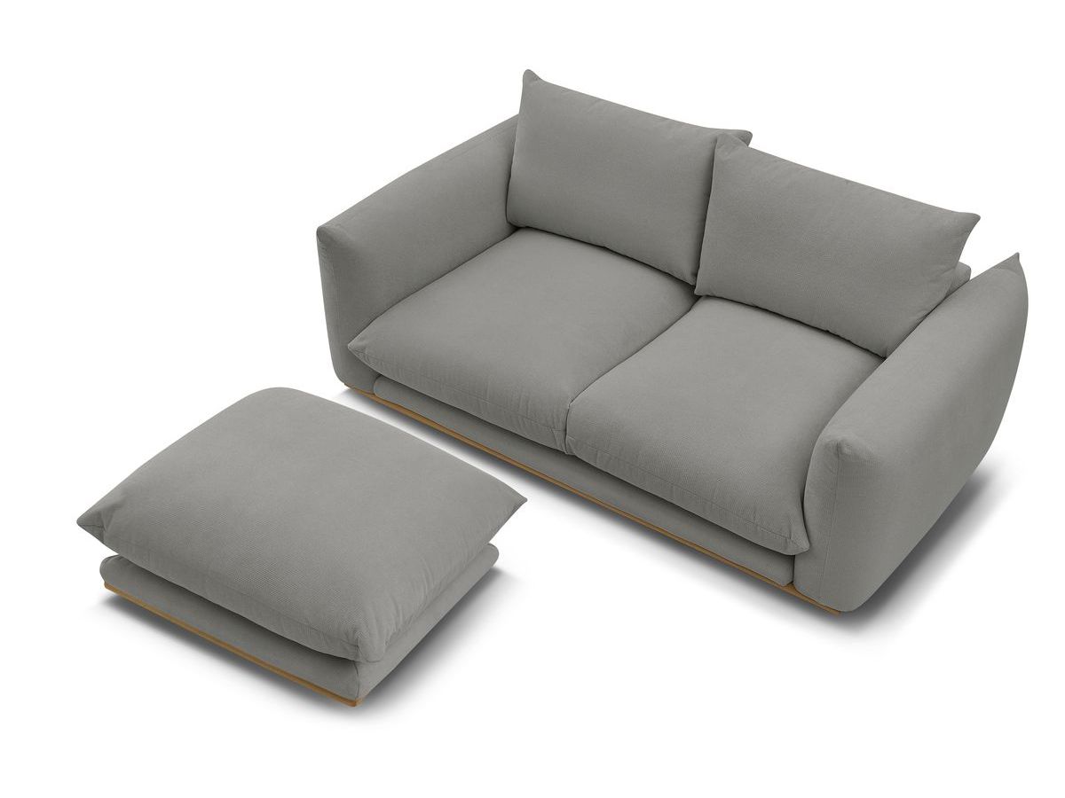 Canapé droit fixe 2 places ERNEST avec pouf