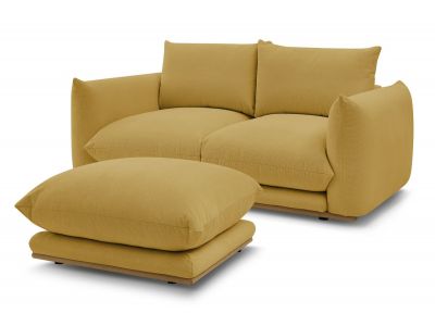 Canapé droit fixe 2 places ERNEST avec pouf