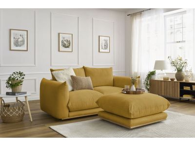 Canapé droit fixe 2 places ERNEST avec pouf