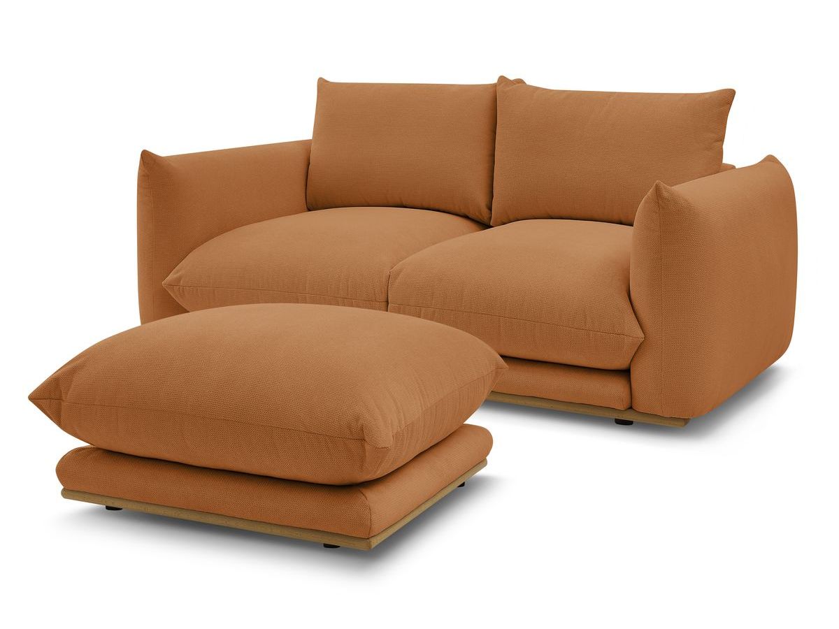 Canapé droit fixe 2 places ERNEST avec pouf