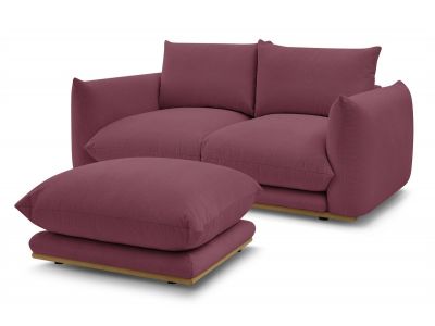 Canapé droit fixe 2 places ERNEST avec pouf