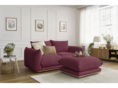 Canapé droit fixe 2 places ERNEST avec pouf