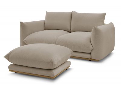 Canapé droit fixe 2 places ERNEST avec pouf