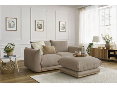 Canapé droit fixe 2 places ERNEST avec pouf