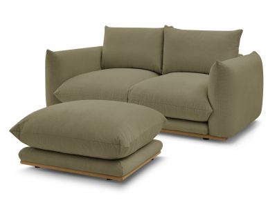 Canapé droit fixe 2 places ERNEST avec pouf