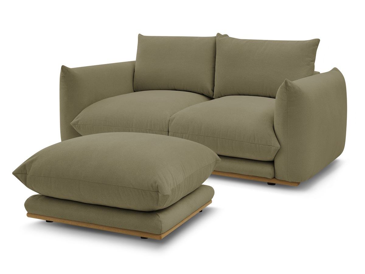 Canapé droit fixe 2 places ERNEST avec pouf
