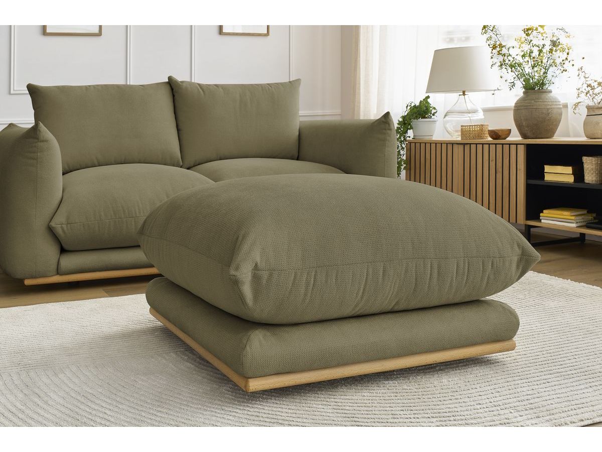 Canapé droit fixe 2 places ERNEST avec pouf