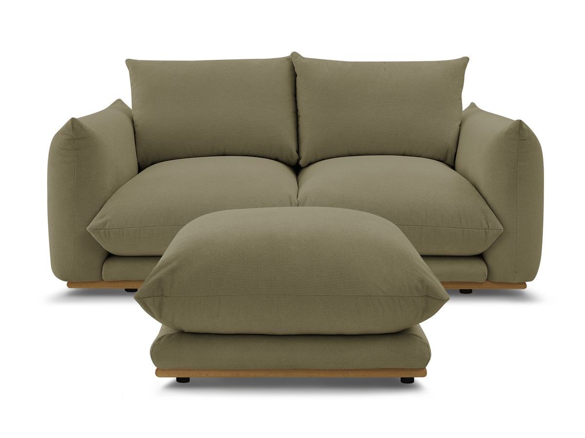 Canapé droit fixe 2 places ERNEST avec pouf