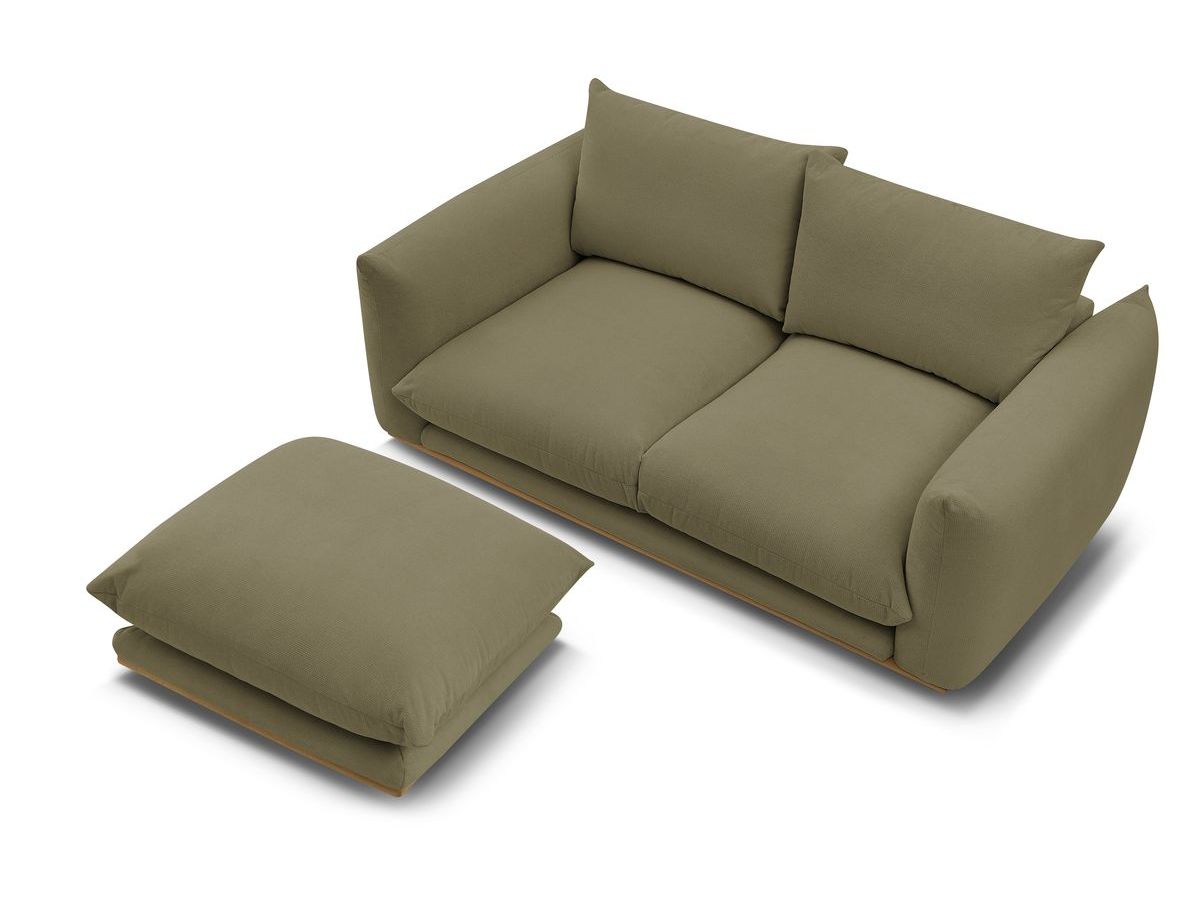 Canapé droit fixe 2 places ERNEST avec pouf