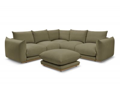Canapé d'angle réversible ERNEST avec pouf
