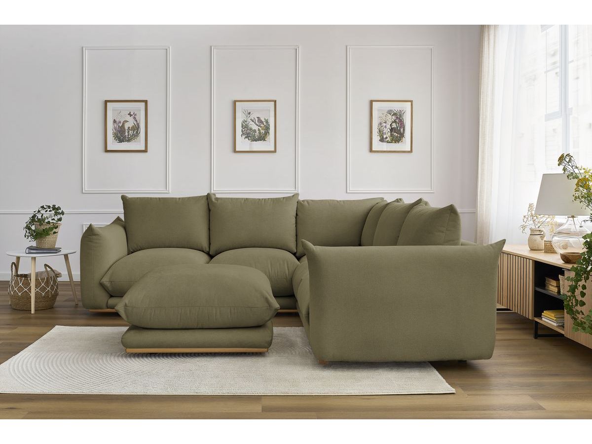 Canapé d'angle réversible ERNEST avec pouf