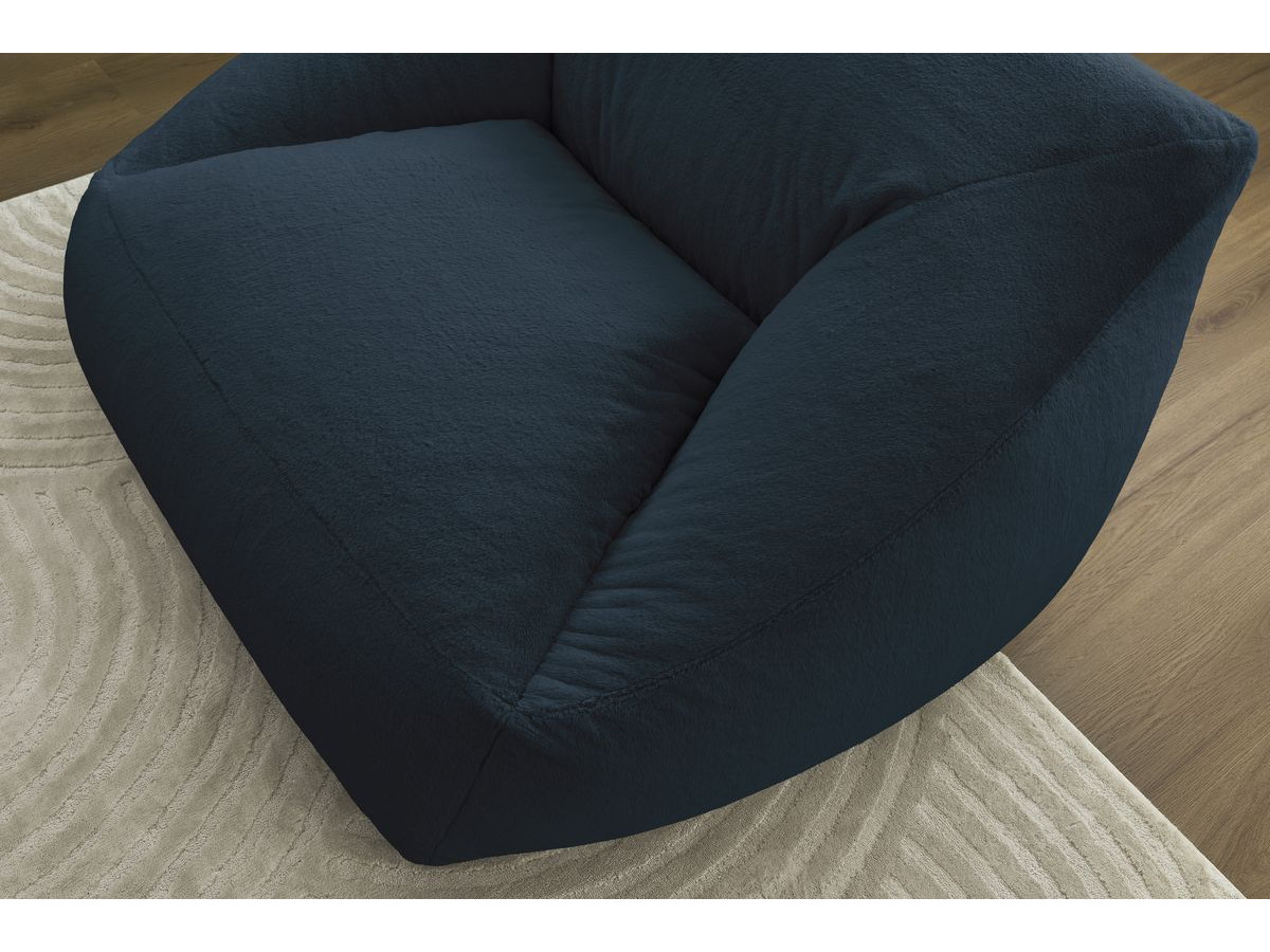 Pouf ultra moelleux LILIBET tissu imitation fourrure