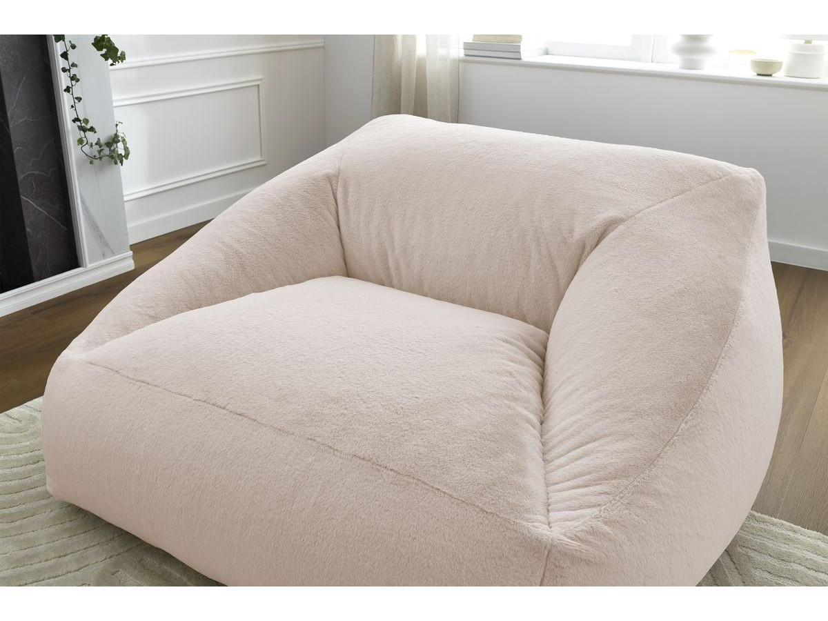 Pouf ultra moelleux LILIBET tissu imitation fourrure