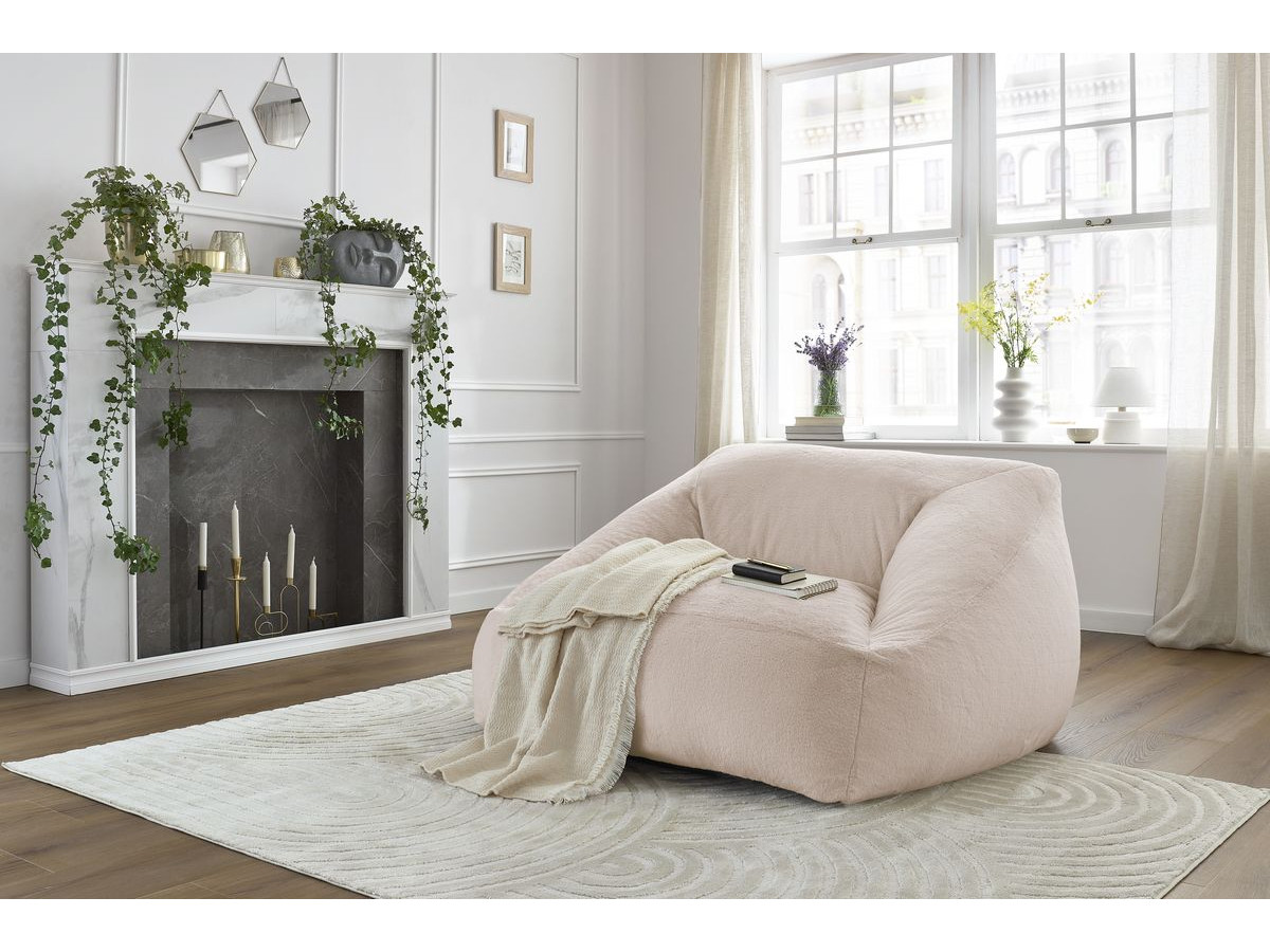 Pouf ultra moelleux LILIBET tissu imitation fourrure