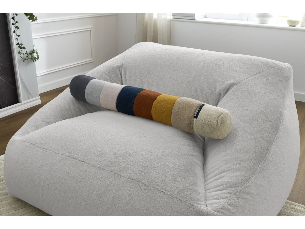 Canapé d'angle fixe EVEREST tissu chiné - Orange - Angle droit - 10 coussins