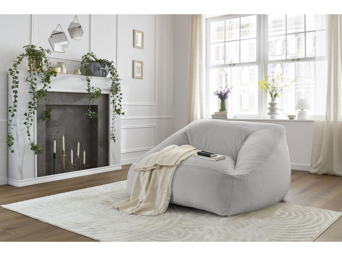 Pouf ultra moelleux LILIBET tissu imitation fourrure