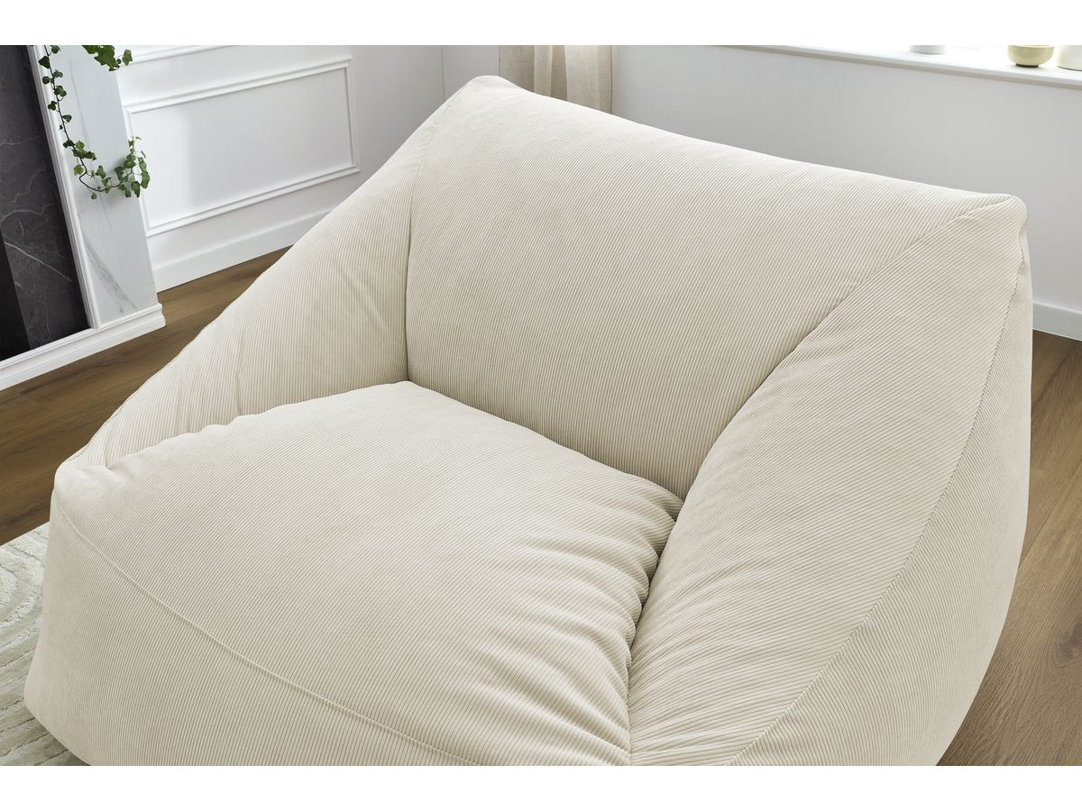 Pouf ultra moelleux LILIBET velours côtelé