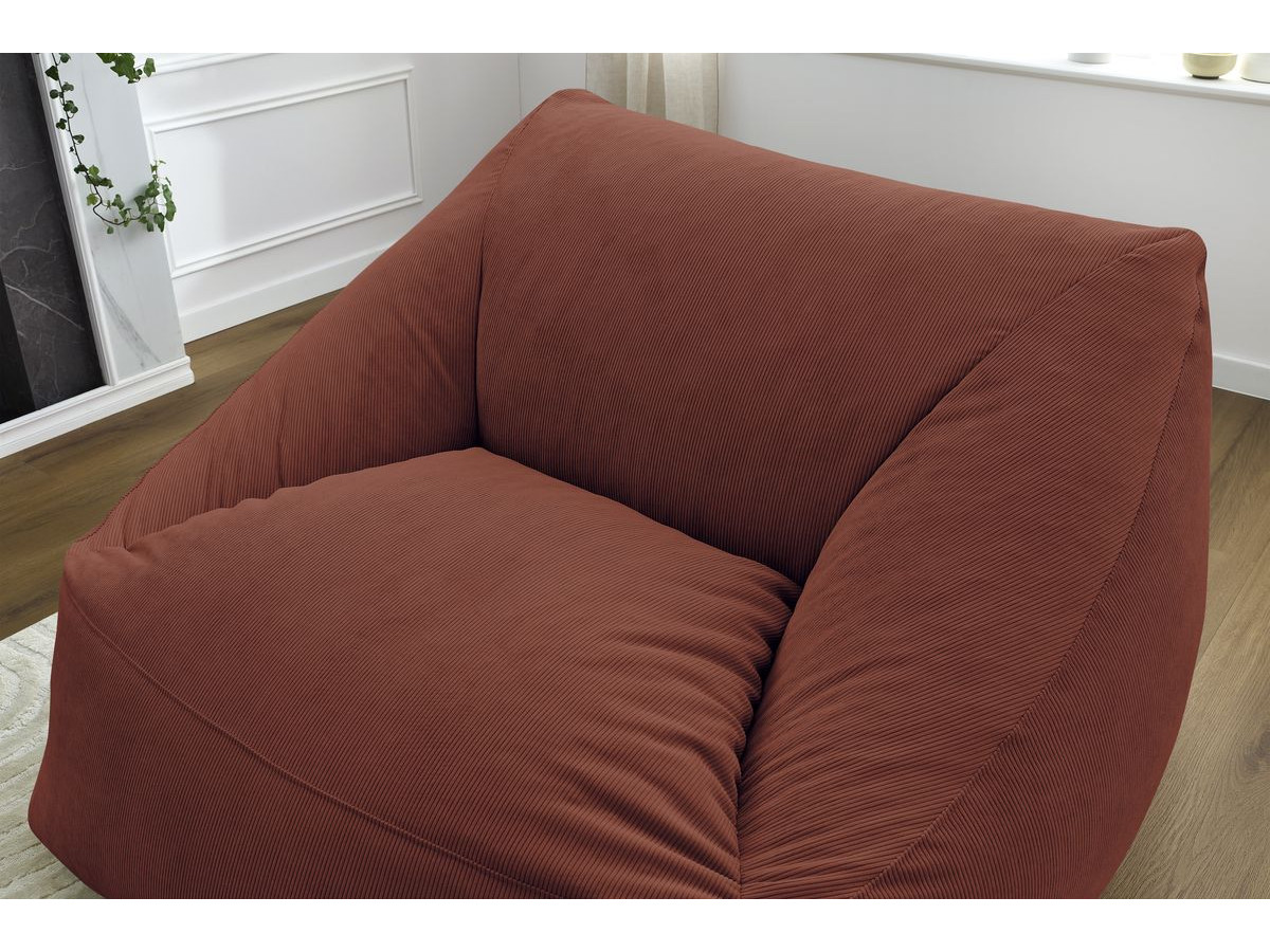 Pouf ultra moelleux LILIBET velours côtelé