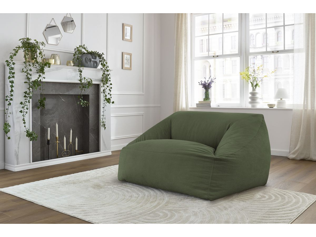 Pouf ultra moelleux LILIBET velours côtelé