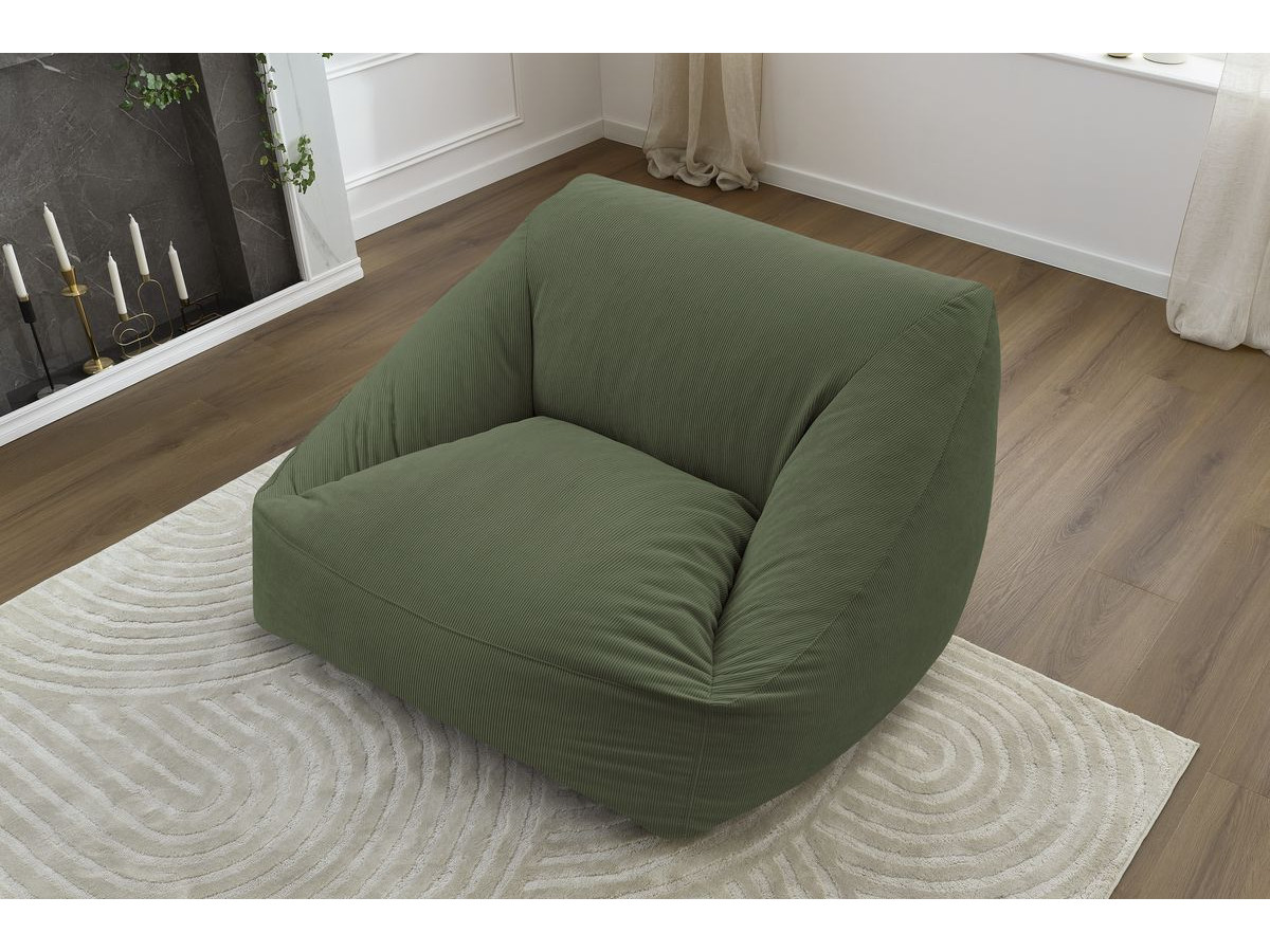 Pouf ultra moelleux LILIBET velours côtelé