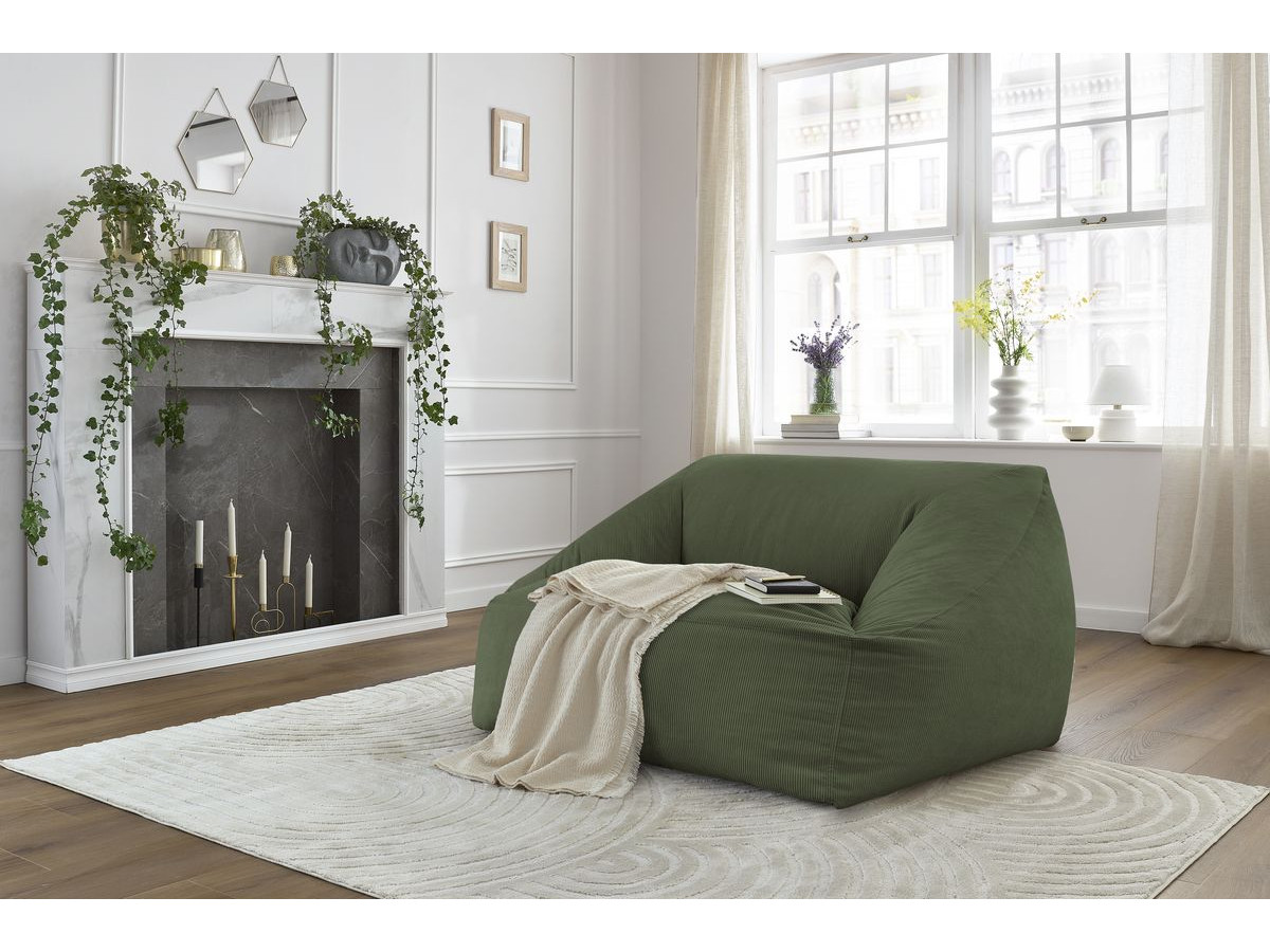 Pouf ultra moelleux LILIBET velours côtelé