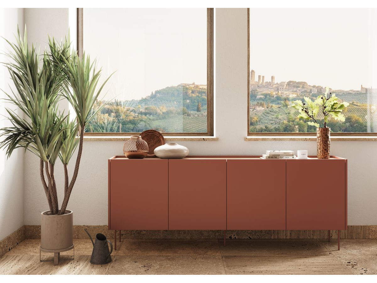 Ensemble ATLAS avec buffet 220 cm + meuble TV 220 cm rouge — vue 4
