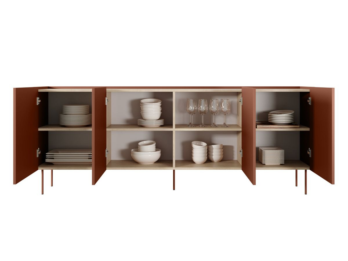 Ensemble ATLAS avec buffet 220 cm + meuble TV 220 cm rouge — vue 5
