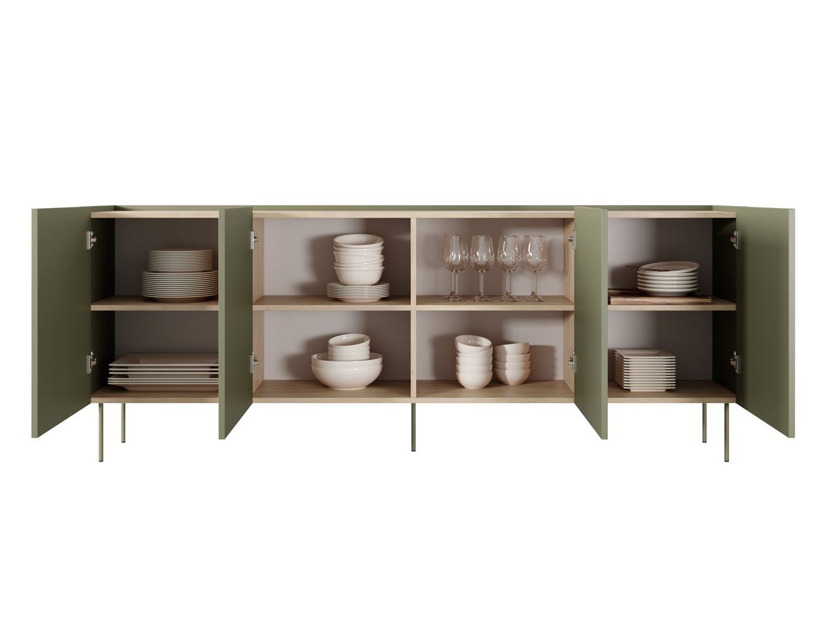 Ensemble ATLAS avec buffet 220 cm + meuble TV 220 cm vert — vue 4