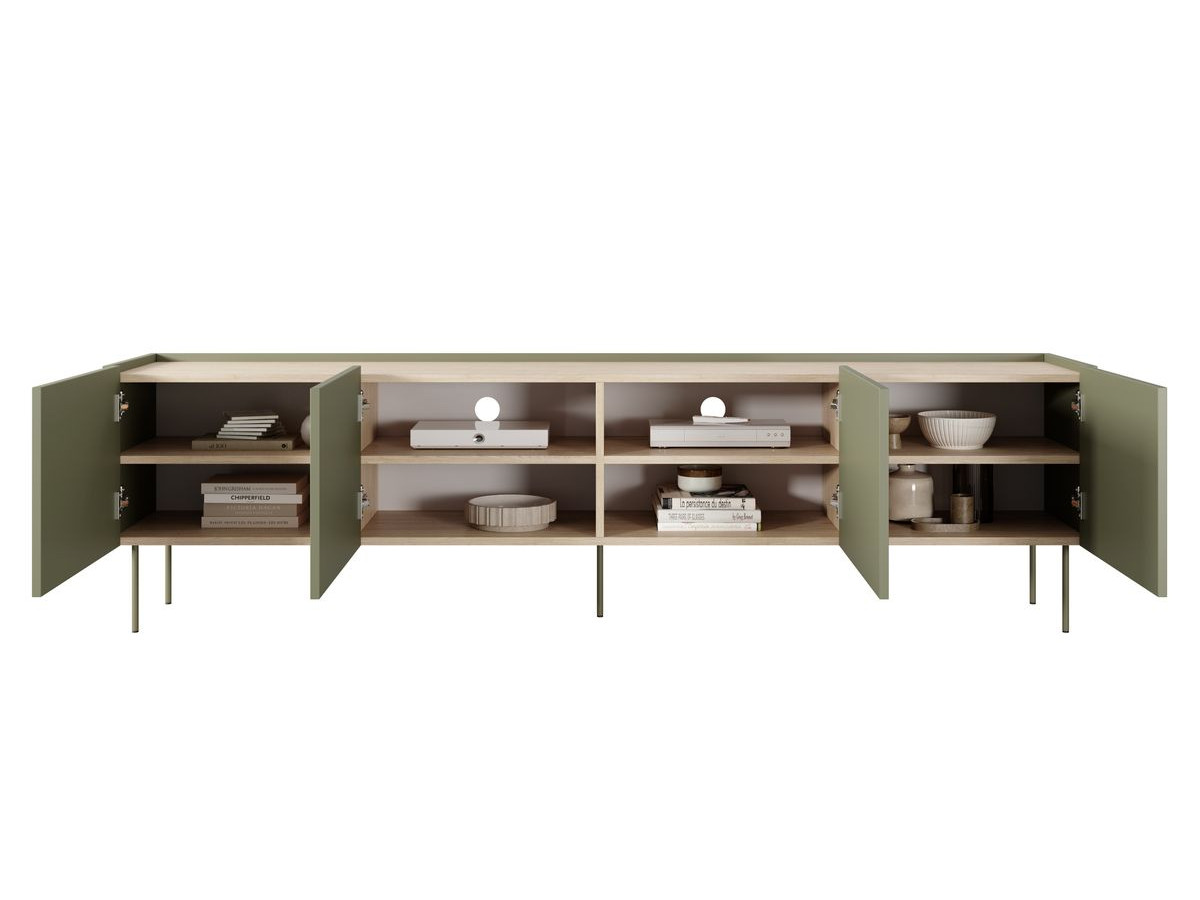 Ensemble ATLAS avec buffet 220 cm + meuble TV 220 cm vert — vue 6